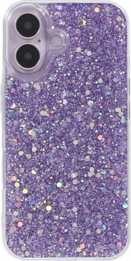 iPhone 16 Glitter Deksel - Lilla