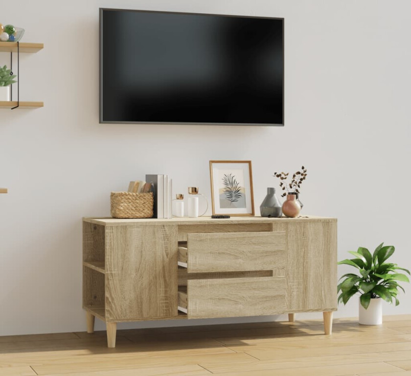 TV-benk sonoma eik 102x44,5x50 cm konstruert tre