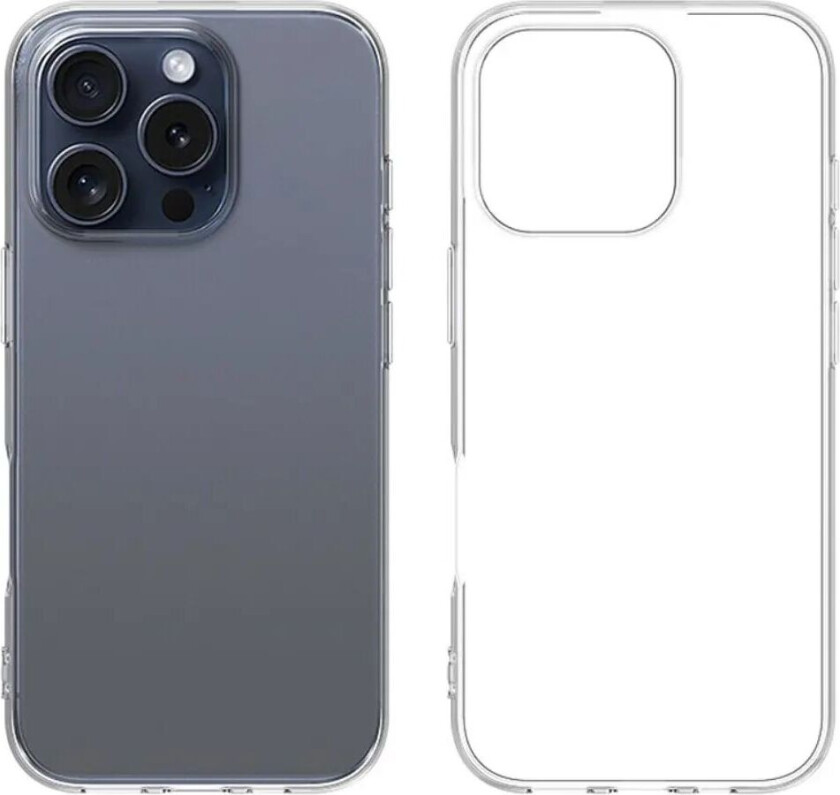 iPhone 16 Pro Fleksibelt Plastdeksel - Gjennomsiktig