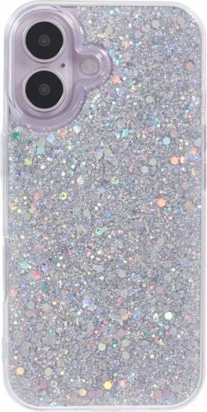 iPhone 16 Glitter Deksel - Sølv