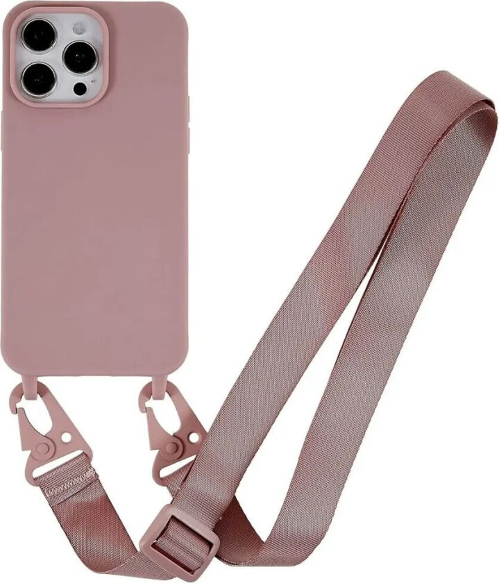 iPhone 16 Pro EIDERWOOD Fleksibelt Plast Deksel med Stropp - Støvet Rosa