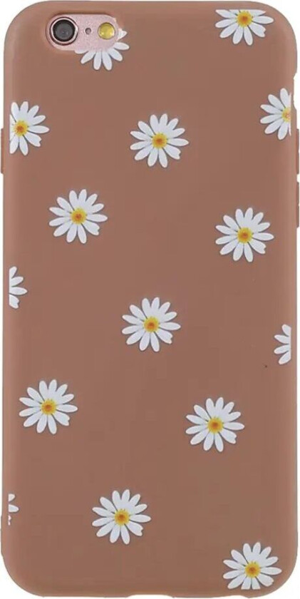 iPhone 6 / 6s Fleksibelt Plast Deksel med Blomster - Brown