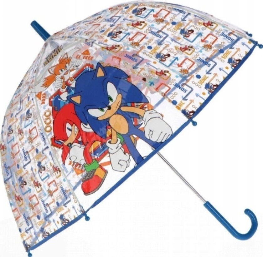 Gjennomsiktig Automatisk Paraply 48Cm Polyester Sonic The Hedgehog Sn7152mc Kids Euroswan