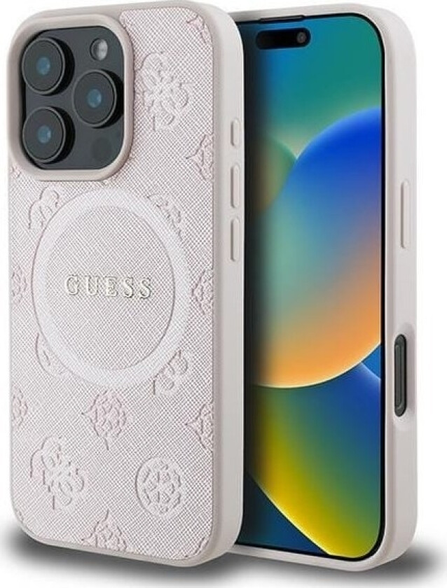 Guhmp16lpsapsmep Iphone 16 Pro 6.3" Róowy/Pink Hardcase Saffiano Peony Classic Logo Magsafe