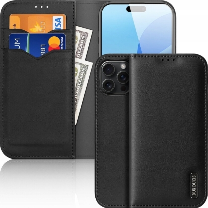 Etui Hivo Na Iphone 16 Pro Max Z Klapk I Ochron Rfid - Svart