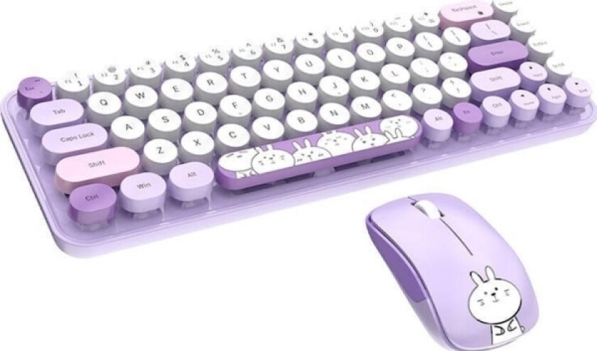 Ibean Pro Nytt 2.4G Trådløst Tastatur+Mus (Lilla)