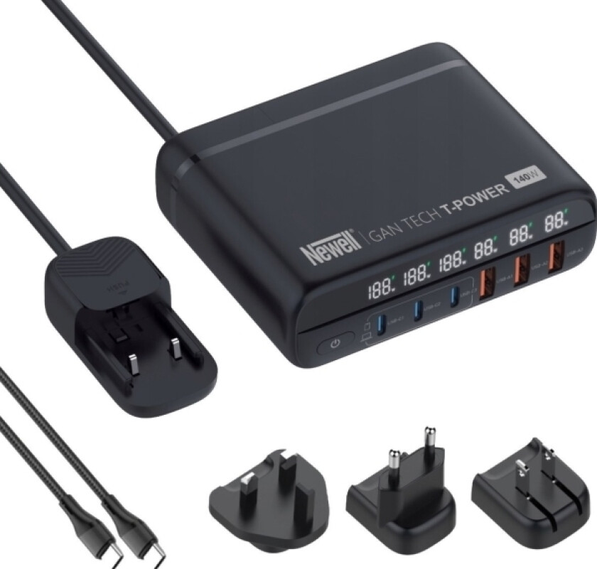 Newell-Lader Newell Nettlader Med Gan Tech T-Power 140 W-Adaptere