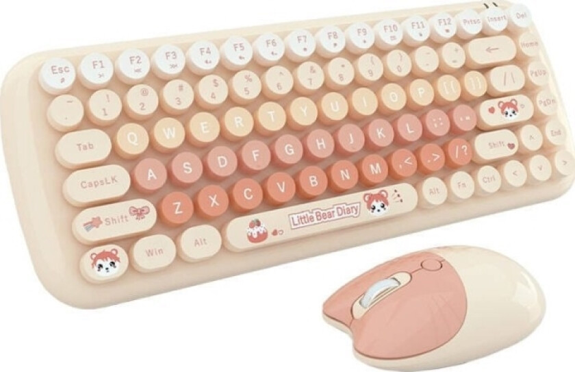 Candy New 2.4G Trådløst Tastatur + Mus (Oransje)
