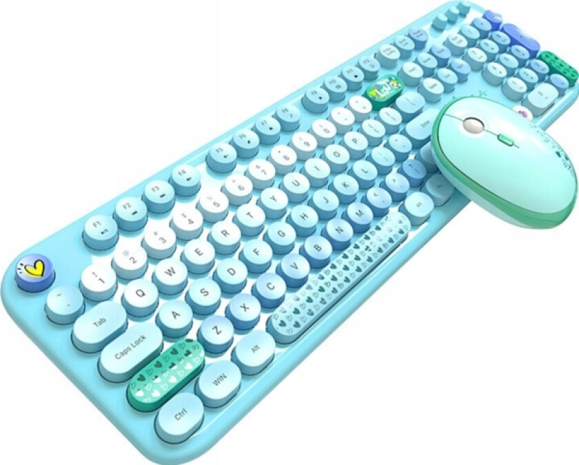 Lovely 2.4G Trådløst Tastatur + Mus (Blå)