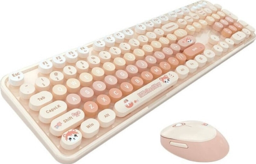 Sweet New 2.4G Trådløst Tastatur + Mus (Oransje)