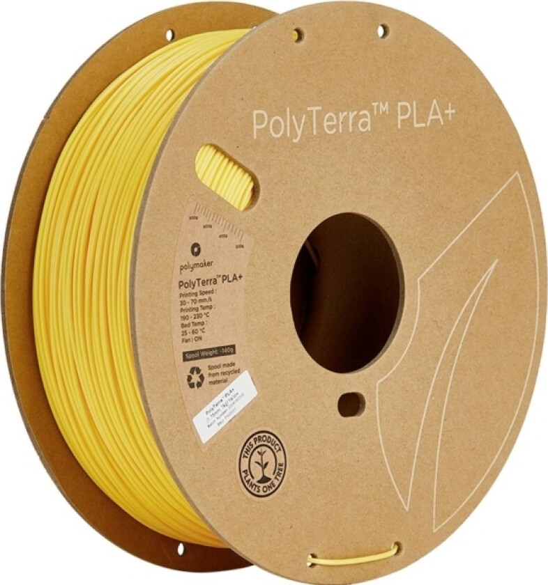 Polymaker Pa05001 Regular Filament Pla+ Med Lavere Kunststofindhold, Høj Grad Af Stivhed 1.75 Mm 1000 G Gul Polyterra™ 1 Stk
