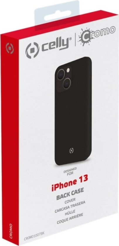 Celly Cromo - Baksidedeksel For Mobiltelefon - Termoplast-Polyuretan (Tpu), Silikonbelegg - Svart - For Apple Iphone 13