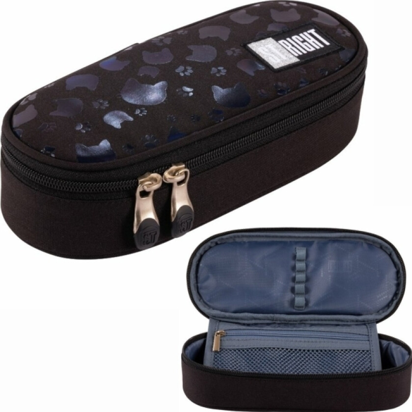 Avstivnet Pennal Med Innvendig Klaff St.Right Pc-01 Black Cats