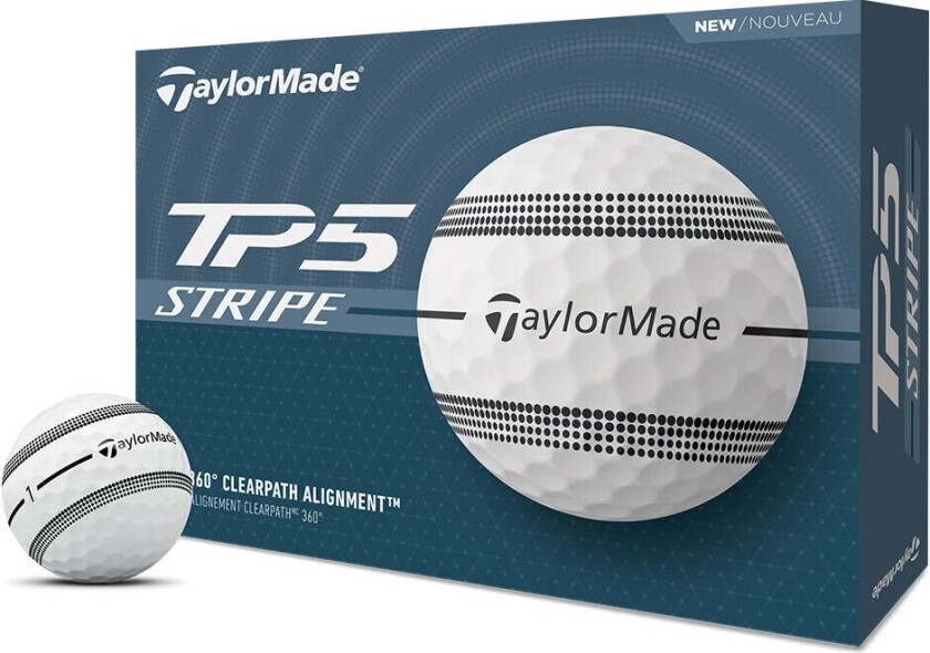 Taylormade Tp5 Stripe Golfball Hvit