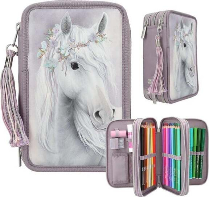 Bilde av Miss Melody Triple Pencil Case FANTASY HORSES