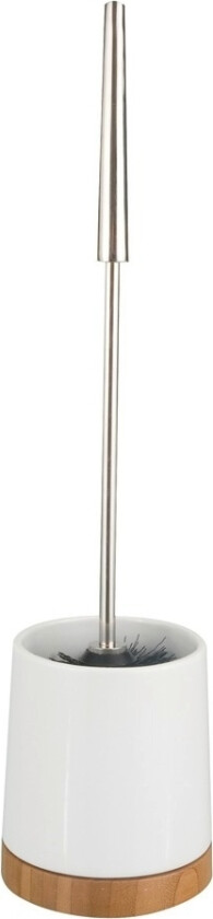 17676100, Toalettbørste Og Holder, Bamboo, Svart, Krom, Hvit, Keramisk, 110 Mm, 110 Mm, 440 Mm