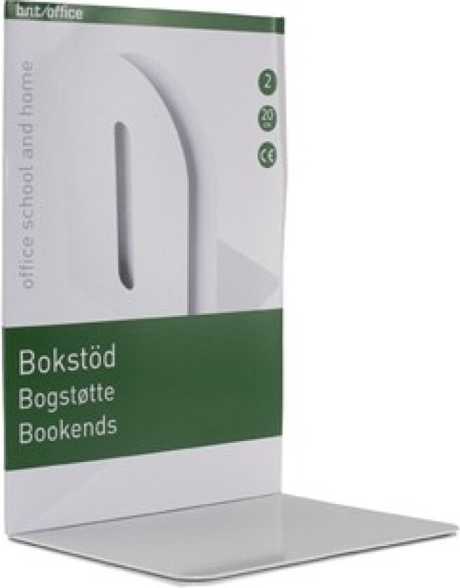 Bokstøtte Metall, 20X14x11 Cm, Hvit, Pakke Med 2 Stk.