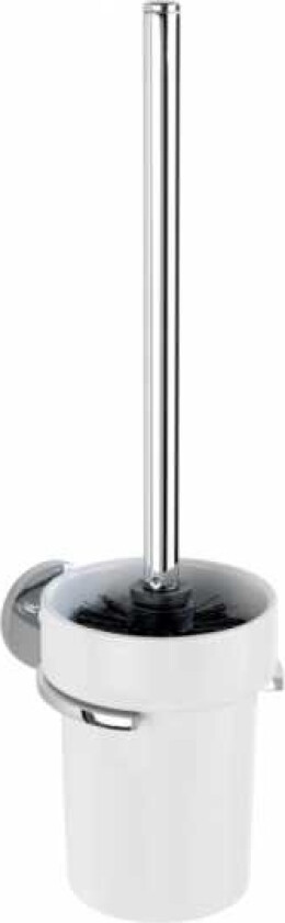 25040100, Toalettbørste Og Holder, Hvit, Keramisk, Plast, Moderne, 155 Mm