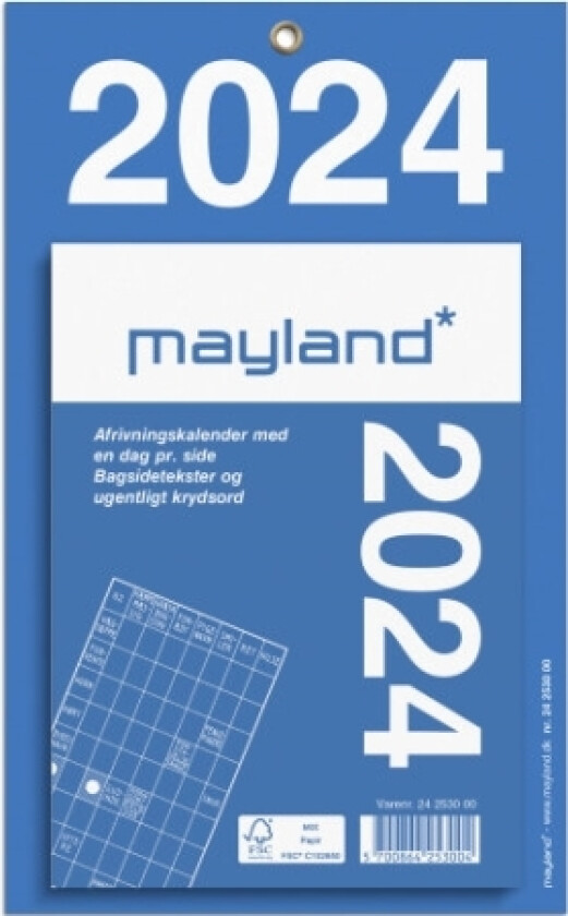 Kontorafrivningskalender M/Bagsidetekst 2024