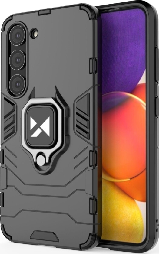 Ring Armor Deksel Til Samsung Galaxy S23 Pansret Deksel Magnetisk Holder Ring Sort