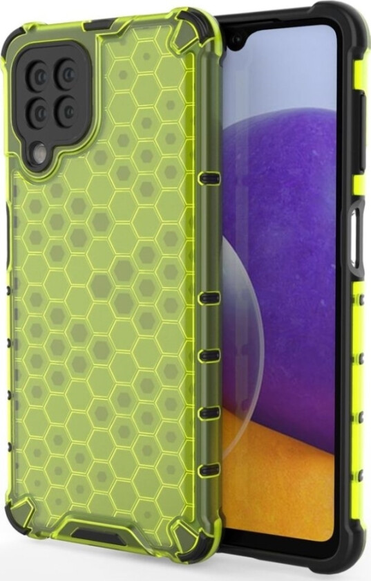 Honeycomb Pansret Deksel Med Gelramme For Samsung Galaxy A22 4G Grønn