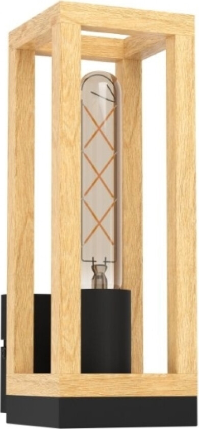 Eglo Nafferton Væg E27 Sort/Træ