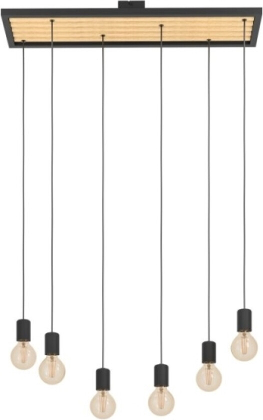 Eglo Consett Langbord 6L E27 Sort/Træ