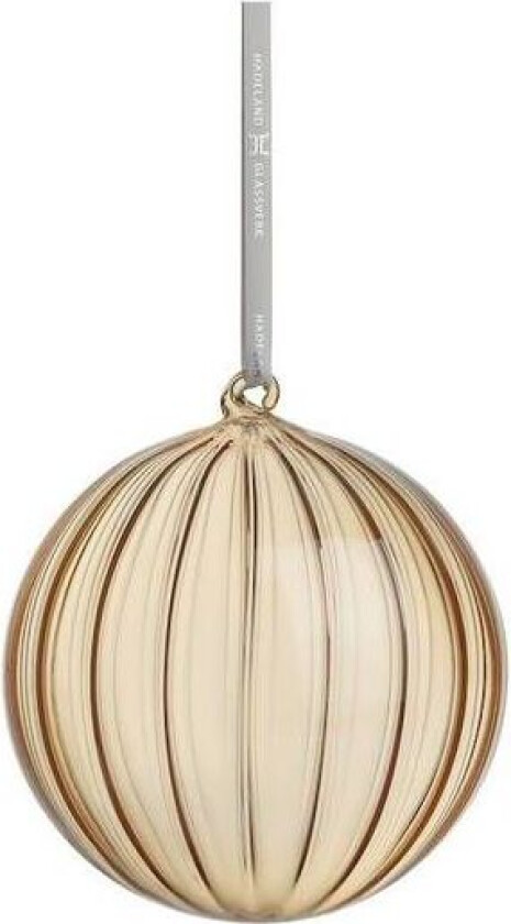 Julekule Glasskule Gul 12cm - Hadeland Glassverk