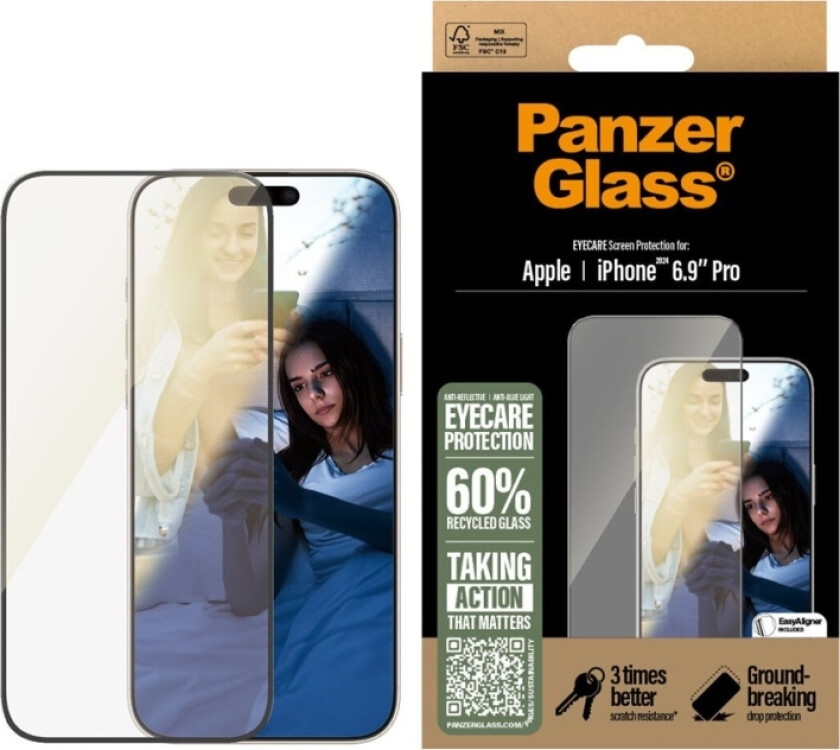 Panzerglass Eyecare Skærmbeskyttelse Iphone '24 6.9 Pro | Ultra-Wide Fit