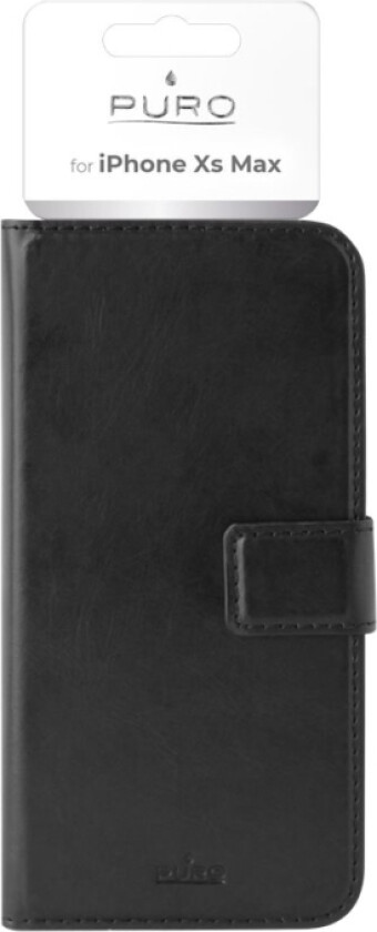Puro Wallet Case - Lommebok For Mobiltelefon - Økolær - Svart - 6.5" - For Apple Iphone Xs Max