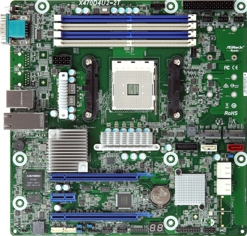 Pyta Gówna Asrock Asrock Hovedkort X470d4u2 Mikro-Atx-Sokkel Am4 Enkel