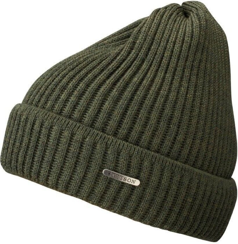 Unisex Beanie Merino Wool Olive OneSize