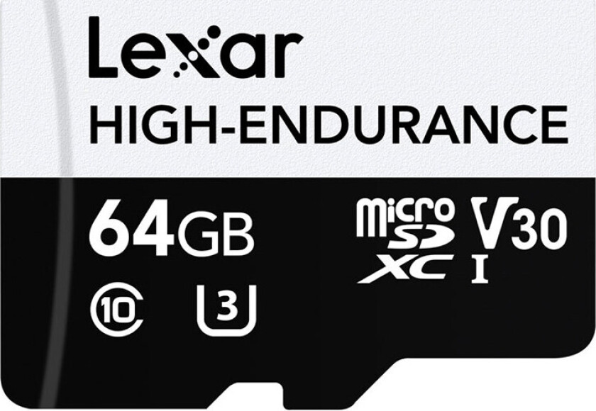 MicroSDXC minnekort for kameraer - UHS-I, V30/U3, 3D NAND, 100MB/s - 64GB