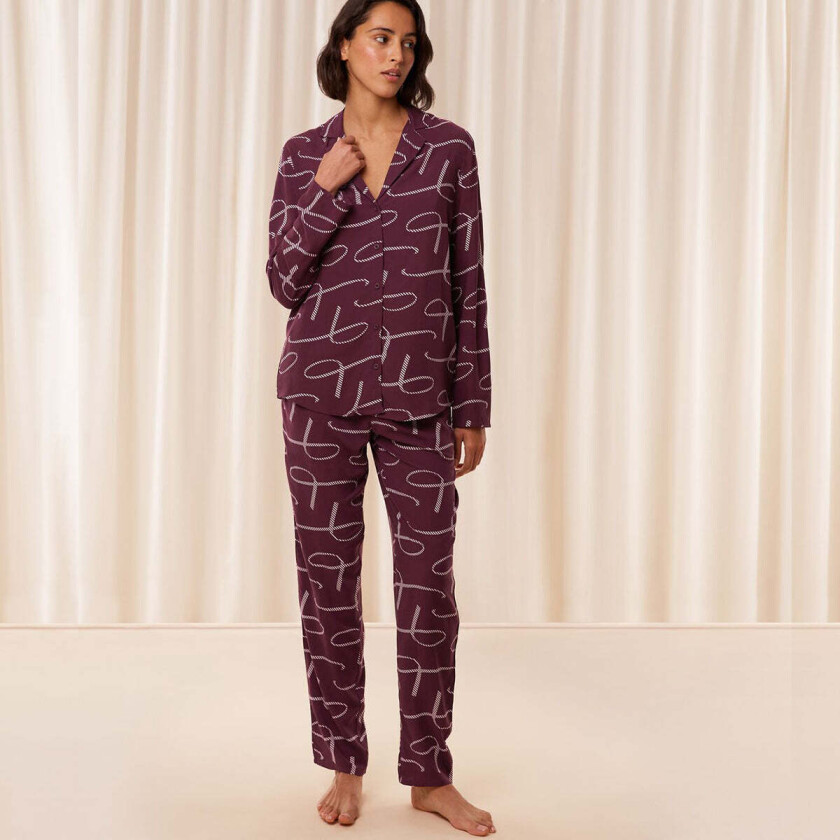 Boyfriend Fit pyjamas, rød, Størrelse: 46, Kvinner