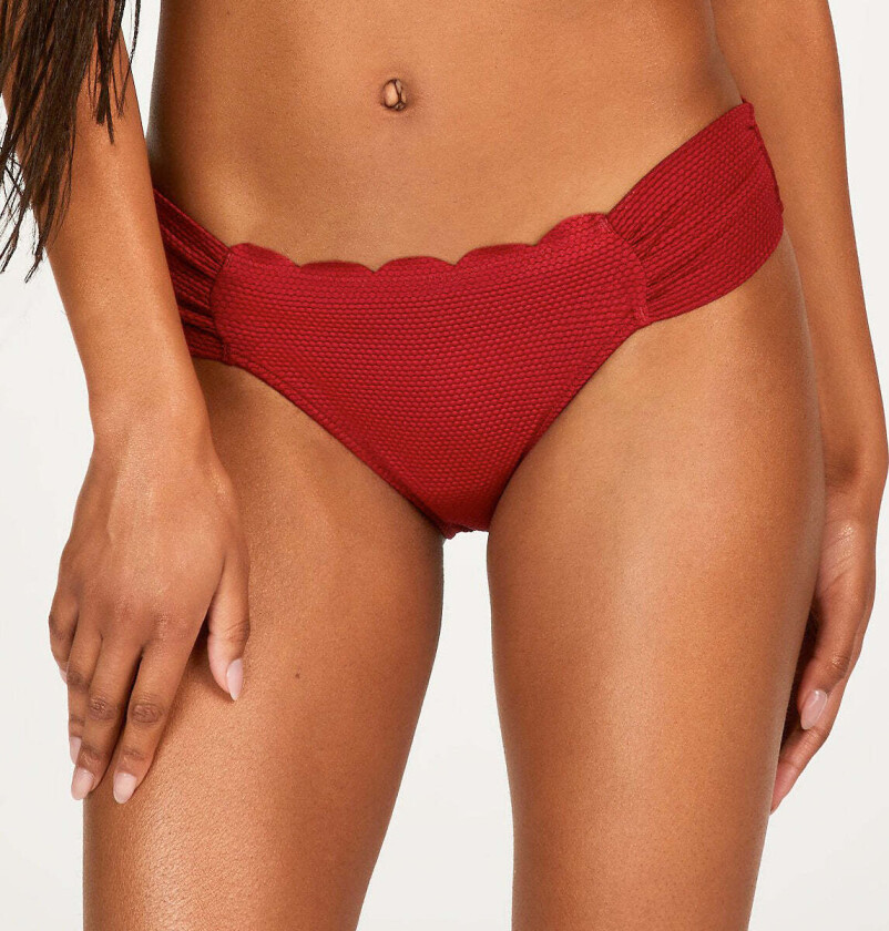 Scallop Rio bikini truse, rød, Størrelse: XS, Kvinner