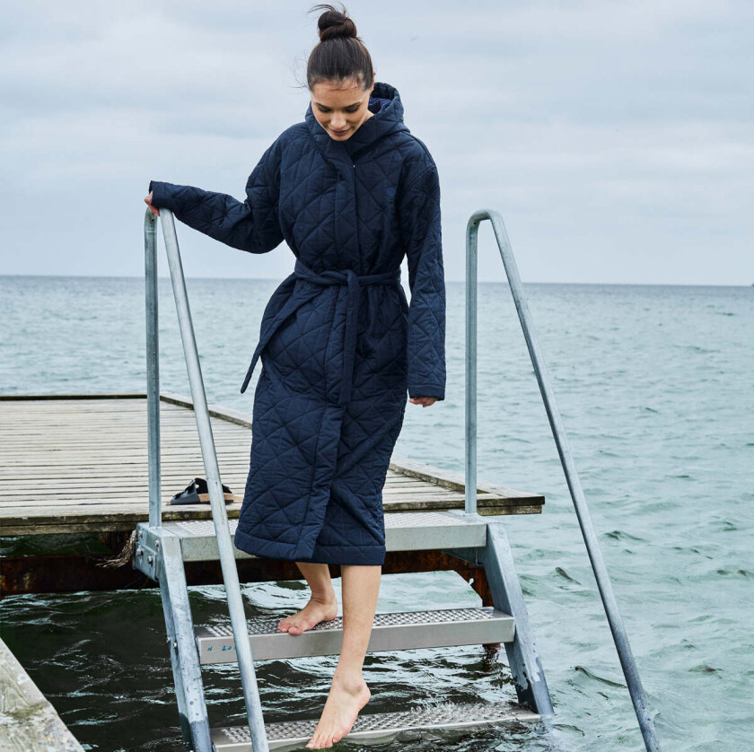 Outdoor badekåpe, blå, Størrelse: M/L, Kvinner