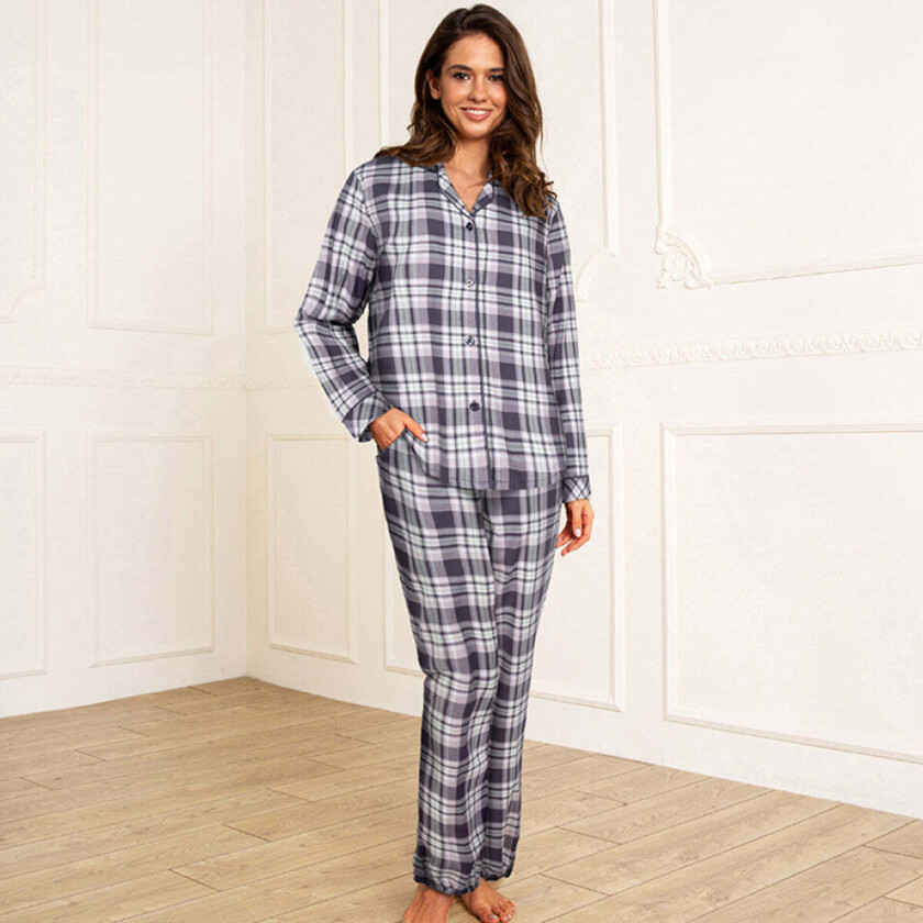 Cotton Flannel pyjamas, multi, Størrelse: M, Kvinner
