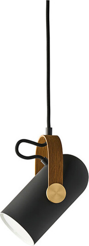 - Carronade II Pendel Small Svart/Røyk Eik/Messing