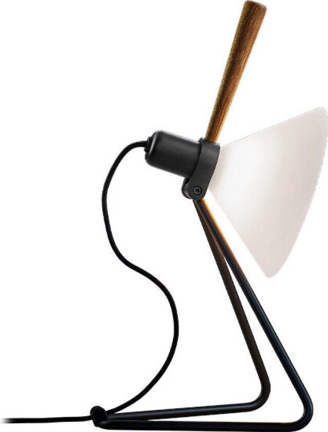 - Spot Vegg-/Bordlampe Svart/Røyk Eik