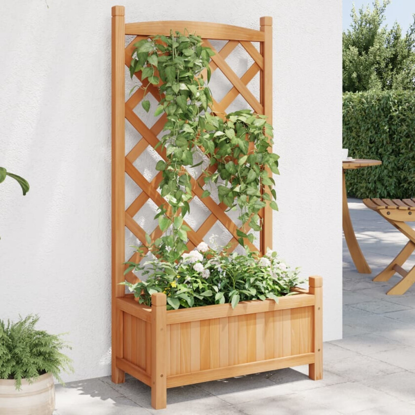 Plantekasse med espalier brun heltre gran