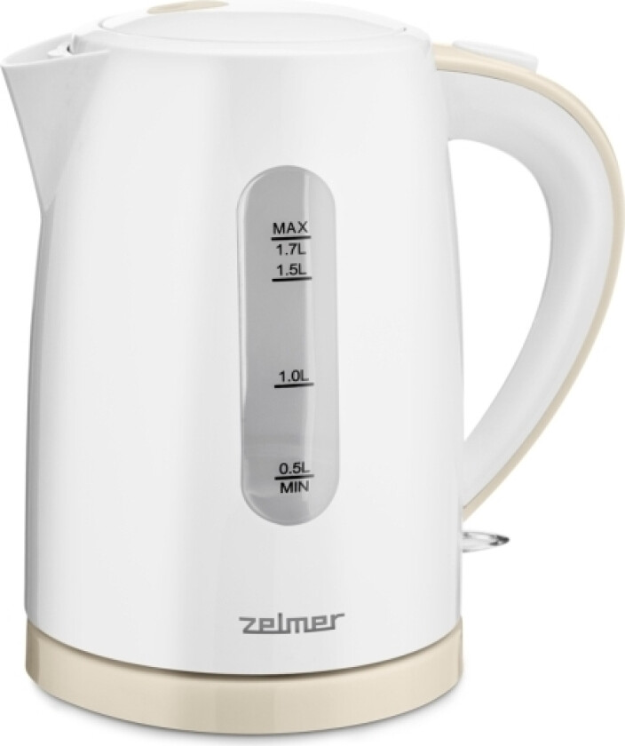 Zelmer Zck7616i, 1,7 L, 2200 W, Hvit, Plastikk, Vannivåindikator, Overopphetingsbeskyttelse