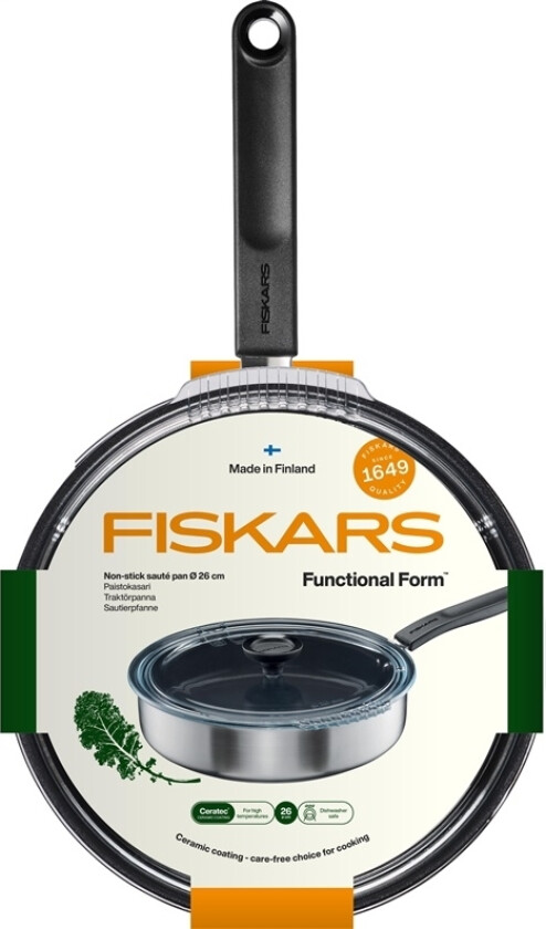 Patelnia Fiskars Pan Saute Ff 26Cm Cer Coat W Lid 1072314