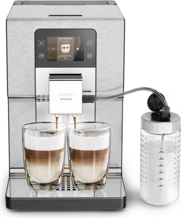 Intuition Experience+ Ea877d, Kombi-Kaffemaskin, 3 L, Kaffe Bønner, Innebygd Kaffekvern, 1550 W, Sort, Børstet Stål