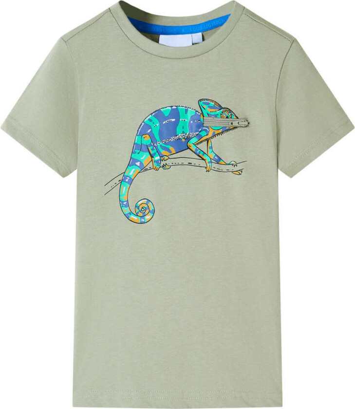 T-skjorte for barn med korte ermer lysekaki 104