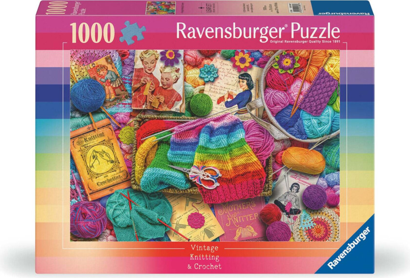 Puslespill 1000 Vintage Strikking Ravensburger