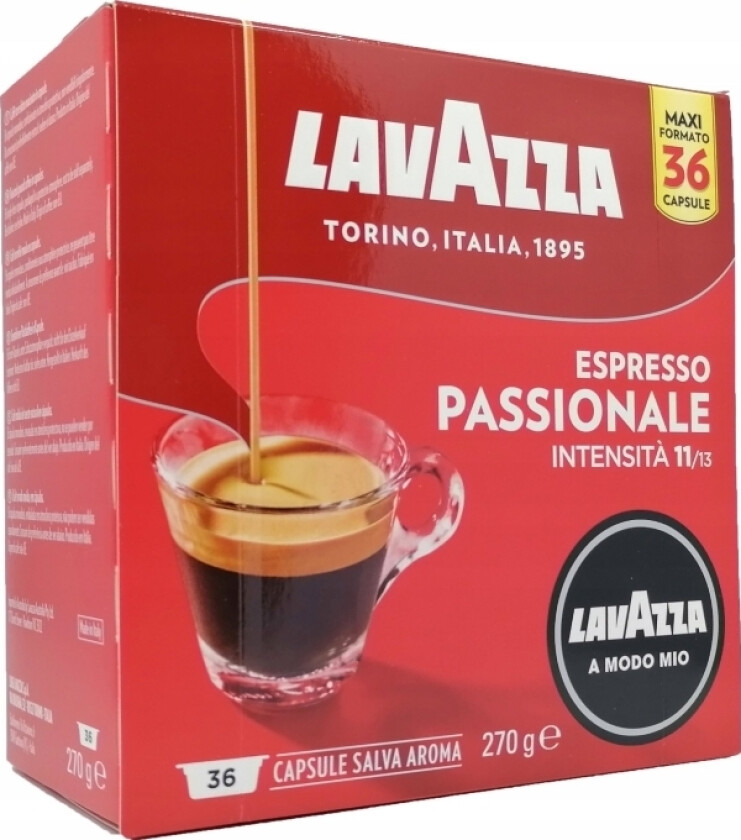 Passionale, Kaffe Kapsyl, Kaffe, Mørkbrent, A Modo Mio, 36 Kopper, 11/13