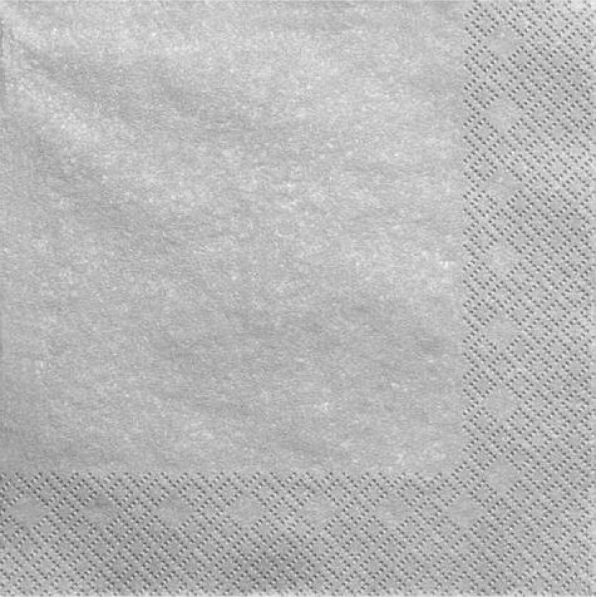 Papirservietter, Metallisk Sølv, 33X33 Cm, 20 Stk Universal