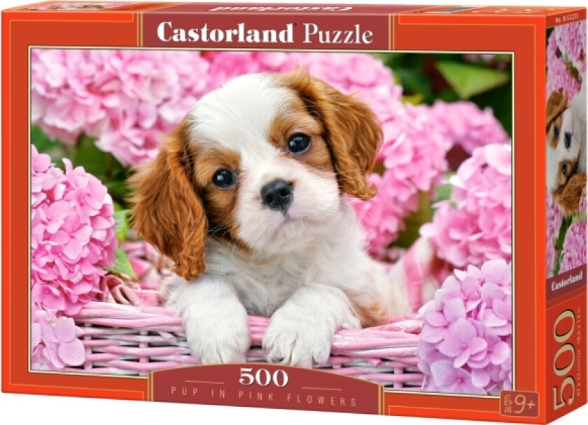 Castorland Pup In Pink Flowers 500 Pcs, 500 Stykker, Fauna, 9 År