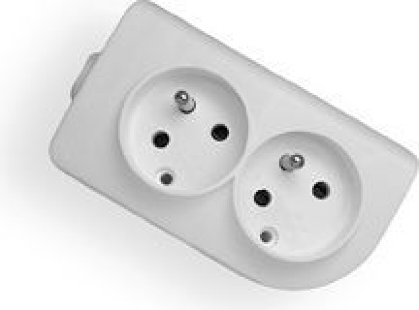 Splitter For 2-Kontakt Skjøteledning M/U Hvit Gn-20