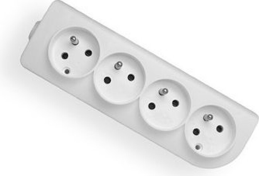 4-Kontakt M/U Skjøteledning Splitter Hvit Gn-40